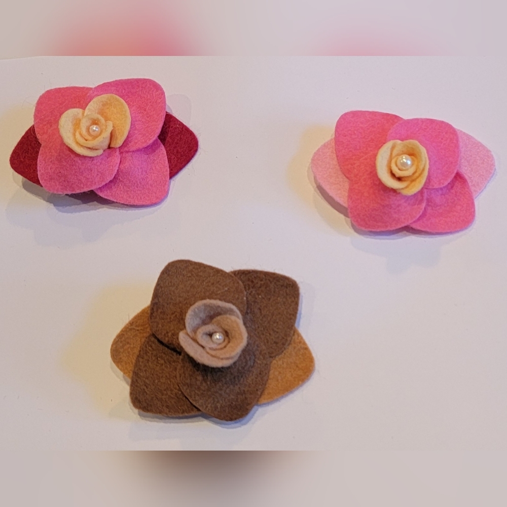 3  Hairclips , Alligatorclips , Handmade